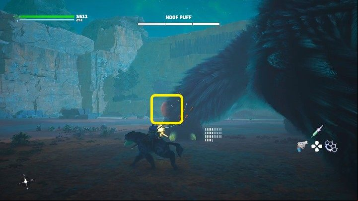 During the fight, attack the boss's vulnerable points to inflict damage and provoke the creature to open its maw - Biomutant: Hoof Puff - how to defeat? - Bosses - Biomutant Guide