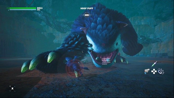 When Hoof Puff starts charging at you, be prepared to dodge at the right moment - Biomutant: Hoof Puff - how to defeat? - Bosses - Biomutant Guide