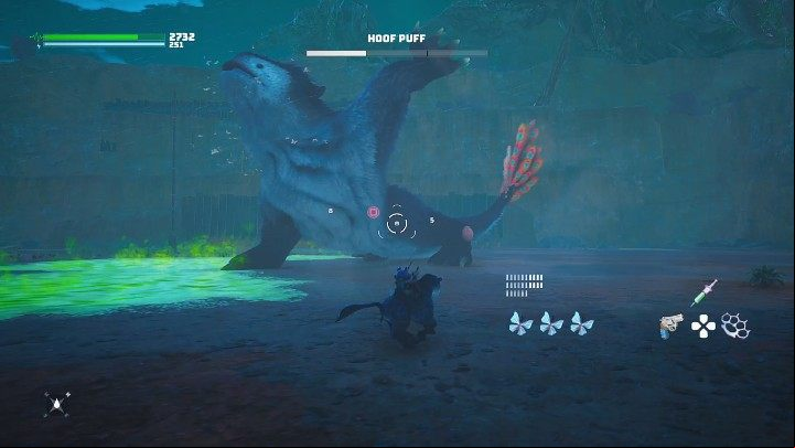 The third phase of the boss fight with Hoof Puff looks just like the previous one - distract the boss, knock him down and try to the most damage in the shortest time possible - Biomutant: Hoof Puff - how to defeat? - Bosses - Biomutant Guide