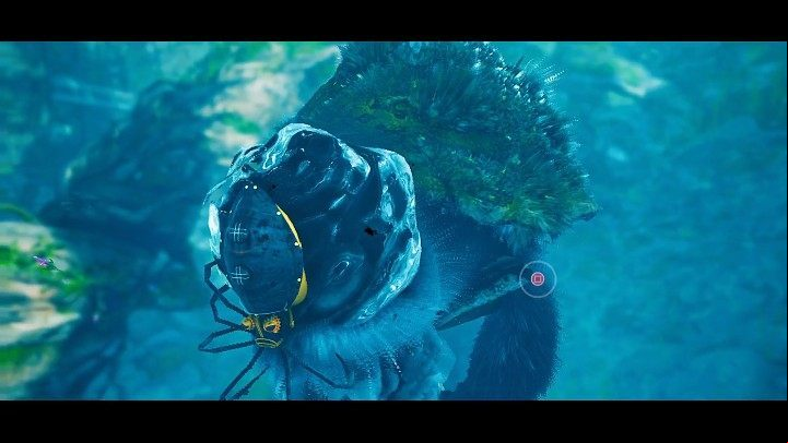 When a button (Square on PS4/PS5) appears next to your opponent's head, you'll be able to cling to their mouth and drain a good chunk of his health - Biomutant: Murk Puff - how to defeat? - Bosses - Biomutant Guide