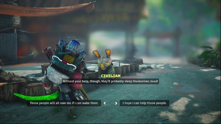 How to start: Talk to a villager in Pokburr - Biomutant: The Wakeup Call - walkthrough - NPC quests - Biomutant Guide