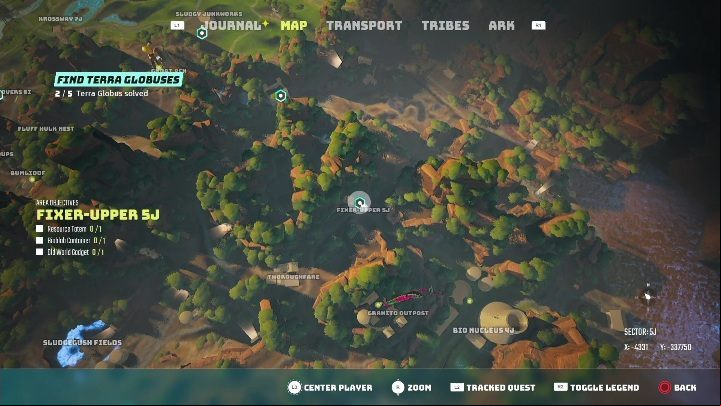 Location: Fixer-Upper 5J - Biomutant: Find Terra Globuses - walkthrough - Exploration - Biomutant Guide