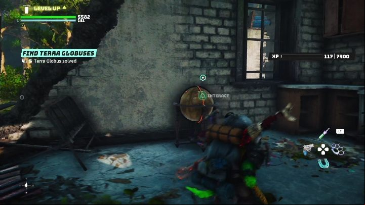 You will find the last globe in the kitchen of one of the destroyed houses - Biomutant: Find Terra Globuses - walkthrough - Exploration - Biomutant Guide