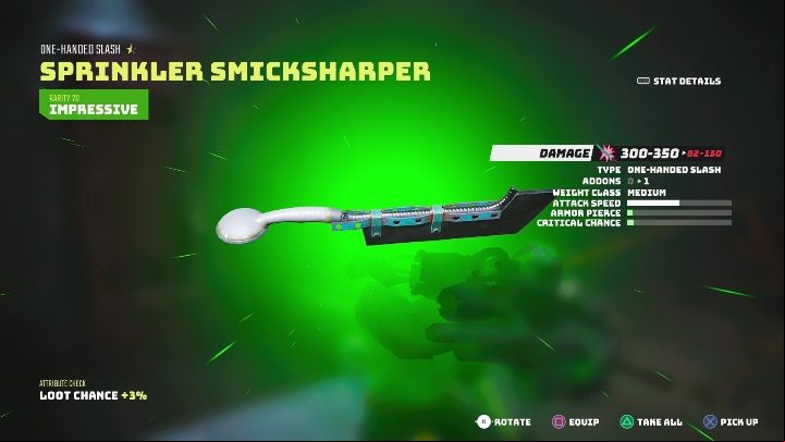 The Sprinkler Smickshaprer is a melee weapon - Biomutant: Ultimate Weapons - list of all - Secrets & Collectibles - Biomutant Guide