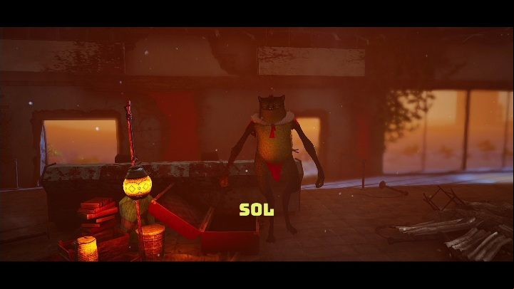 How to start: Talk to the man standing in the destroyed building at the Aerodome - Biomutant: Sol - walkthrough - NPC quests - Biomutant Guide