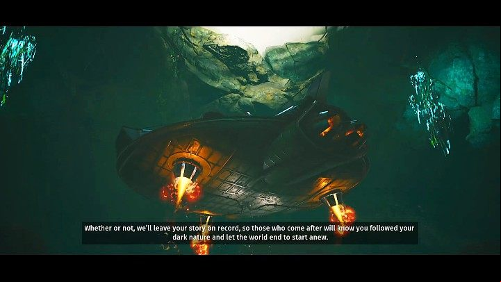 As the Out-Of-Date prepares the Ark for departure, the narrator concludes that, as predicted, the main character's destiny was to break the chains of this world - Biomutant: Bad ending - Endings - Biomutant Guide