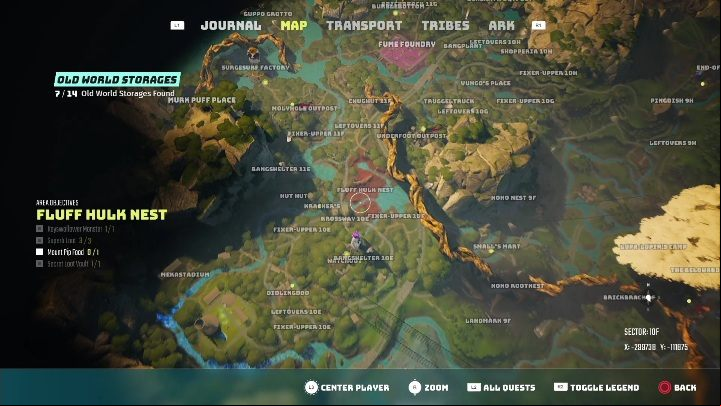 Location: Fluff Hulk Nest - Biomutant: Old World Storage - walkthrough - Exploration - Biomutant Guide