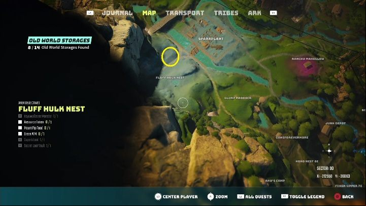 The monster is located in the eastern part of the Sparkplant - Biomutant: Old World Storage - walkthrough - Exploration - Biomutant Guide