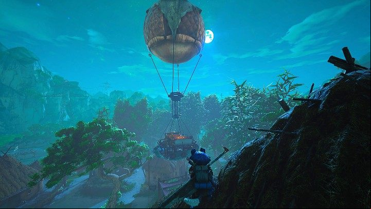 Workbenches are suspended from large balloons and float above the ground - Biomutant: Equipment rarity - how to increase? - Character & equipment - Biomutant Guide