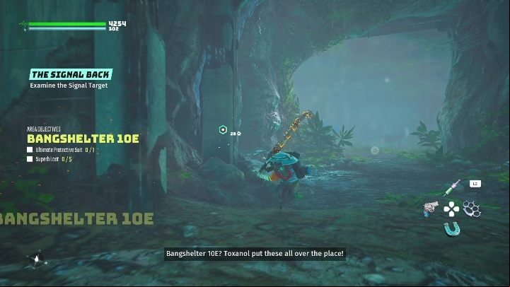 You'll find the suit in Bangshelter 10E - Biomutant: The Cold Zone Pingdish - walkthrough - Pingdishes - Biomutant Guide
