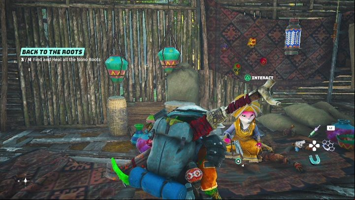 How to start: Talk to the voodoo woman in the Hex Hut - Biomutant: Maya - walkthrough - NPC quests - Biomutant Guide
