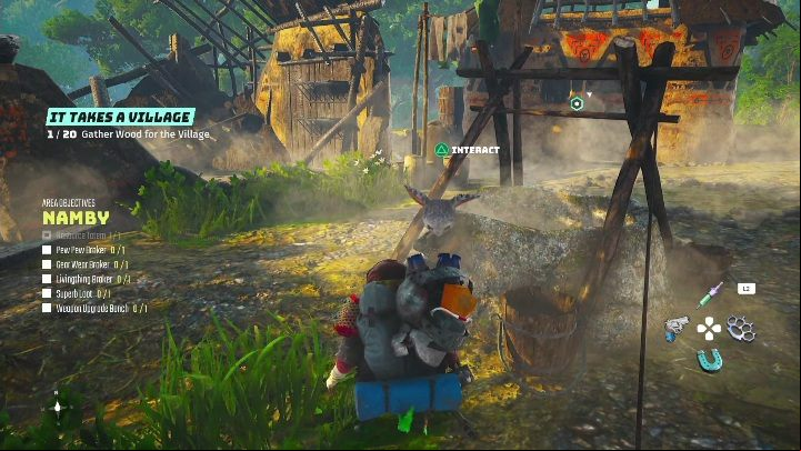 How to start: Talk to Namby, the character standing by the well - Biomutant: Moth Infestation - walkthrough - NPC quests - Biomutant Guide