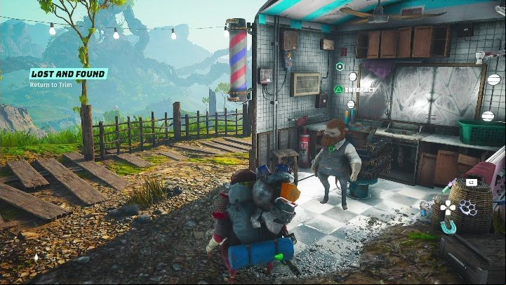 After giving Trim the tools he needs, you will gain access to the ability to change the style and color of your fur - Biomutant: Scorpions - walkthrough - NPC quests - Biomutant Guide