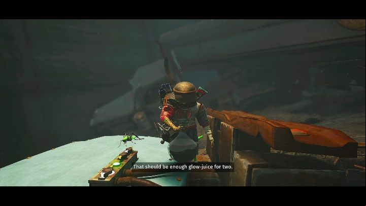 After getting the drink, you have to return to Gulp to give it back to him - Biomutant: Gulp - walkthrough - NPC quests - Biomutant Guide