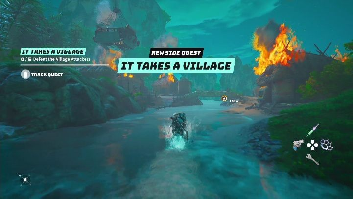 How to start: Encounter a burning village - Biomutant: It takes a village - walkthrough - NPC quests - Biomutant Guide