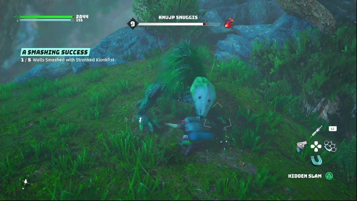 In front of the arena you are about to enter, a large enemy awaits - Knujp Snuggis - Biomutant: A Smashing Success - walkthrough - Related to the main missions - Biomutant Guide