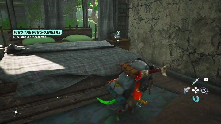You will find this Ring-dinger in a small building, in a bedroom - Biomutant: Find the Ring-dinger - walkthrough - NPC quests - Biomutant Guide