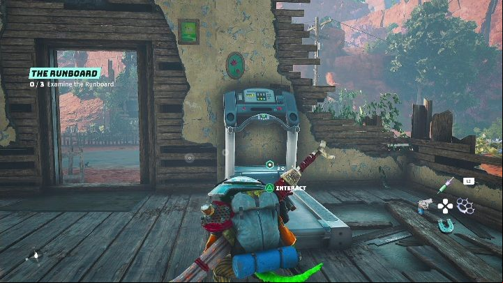 You can find this Runboard on the first floor in one of the buildings - Biomutant: The Runboard - walkthrough - Exploration - Biomutant Guide
