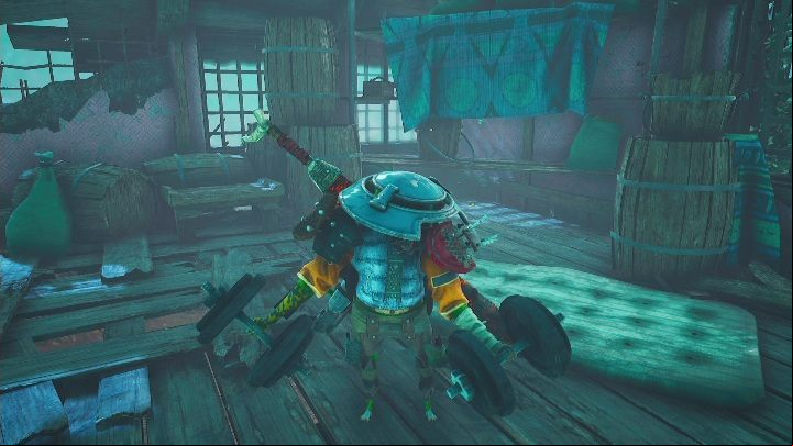 You will find this Gunsflexer on the second floor of one of the buildings - Biomutant: The Gunsflexers - walkthrough - Exploration - Biomutant Guide