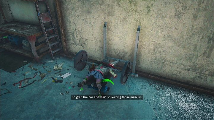 You'll find this fitness machine in the right corner of a dilapidated building - right next to a sink and a wooden table - Biomutant: The Muscle-Squeezer - walkthrough - Exploration - Biomutant Guide