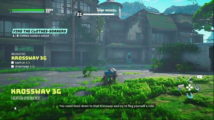 Location: In one of the buildings, in Krossway 3G - Biomutant: Find The Clothes-Soakers - walkthrough - Exploration - Biomutant Guide