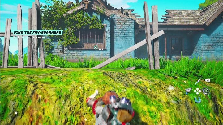 Location: In the blue building, in Krossway 4E - Biomutant: Find The Fry-Sparkers - walkthrough - Exploration - Biomutant Guide