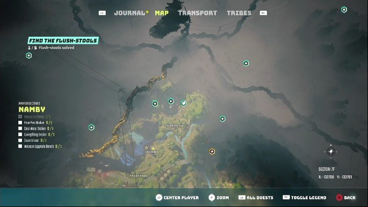 Location: In a building, on the north side of Torndown - Biomutant: Find the Flush-Stools - walkthrough - Exploration - Biomutant Guide