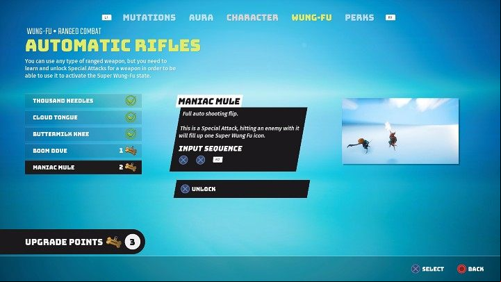 When you level up, you will also receive one upgrade point that you can spend on unlocking additional Wung-Fu skills - Biomutant: Character development - Basics - Biomutant Guide