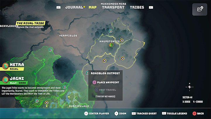 Inactive fast travel points, such as those near outposts or forts, may also appear on the world map - Biomutant: Fast travel - how to use? - FAQ - Biomutant Guide
