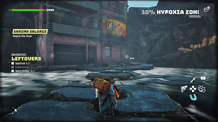In this mission you have to investigate a Hazard Zone, where there is a risk of death caused by Hypoxia - you cannot let the percentage in the upper right corner of the screen drop to 0% - Biomutant: Mech Mekton - how to unlock it? - FAQ - Biomutant Guide