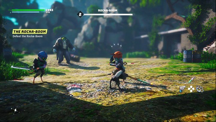 In the ruins, you have to fight another stronger opponent, Rock-Boom - Biomutant: Bunker 101 - Walkthrough guide - Present - Biomutant Guide