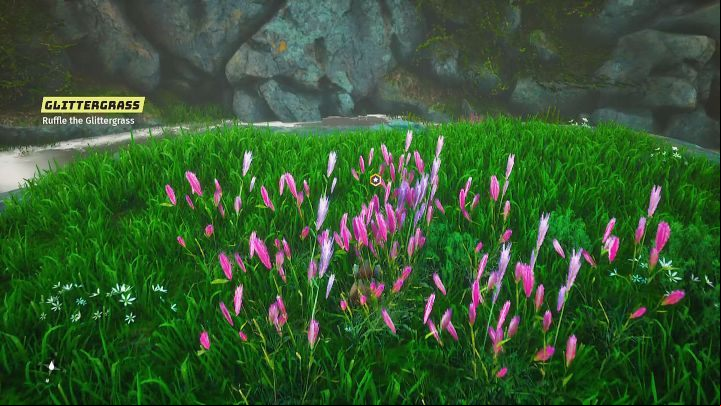 Go to the location indicated on the map, stand next to the Glittergrass and perform a melee attack - Biomutant: Another World - walkthrough - Main quests - Biomutant Guide