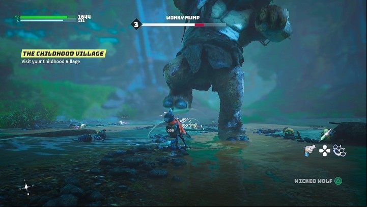 If you want to fight in close , watch out for the enemy's legs - when he lifts one of them up, it's a sign that he's about to try to stomp on you - Biomutant: An Alliance - walkthrough - Present Day - Biomutant Guide