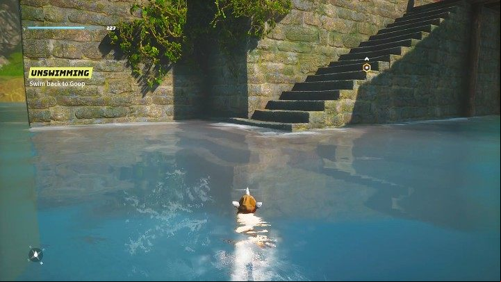The first character you will meet during this sequence will be Goop, who will decide to teach you how to swim - Biomutant: An Alliance - walkthrough - Present Day - Biomutant Guide