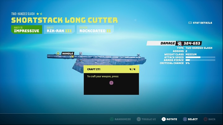 Now you will go through a short tutorial on crafting and then, you will be able to create your first weapon - Biomutant: An Alliance - walkthrough - Present Day - Biomutant Guide