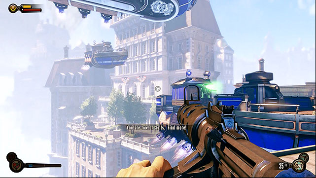 Another police barge can be located on the other side of the roof and two more will arrive soon, both with police reinforcements - Go to the Monument Island and find the girl (part 1) | Chapter 4 - Comstock Center Rooftops - Chapter 4 - Comstock Center Rooftops - BioShock Infinite Guide