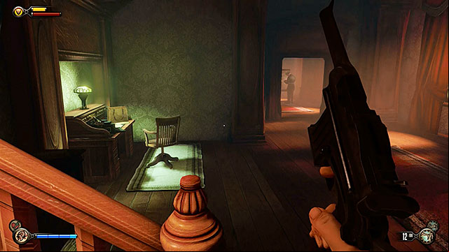 Check the area to your right to find interactive hooks - Go to the Monument Island and find the girl (part 2) | Chapter 4 - Comstock Center Rooftops - Chapter 4 - Comstock Center Rooftops - BioShock Infinite Guide