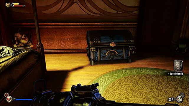 While exploring the Lansdowne Residence youll find a locked chest in one of the bedrooms - Side mission: Find the key that fits the lock | Chapter 4 - Comstock Center Rooftops - Chapter 4 - Comstock Center Rooftops - BioShock Infinite Guide