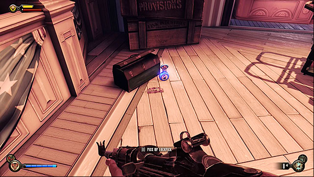 Theres a tool box near the elevator and you can find a new lockpick next to it - Find Shock Jockey at the Hall of Heroes | Chapter 8 - Soldiers Field - Chapter 8 - Soldiers Field - BioShock Infinite Guide