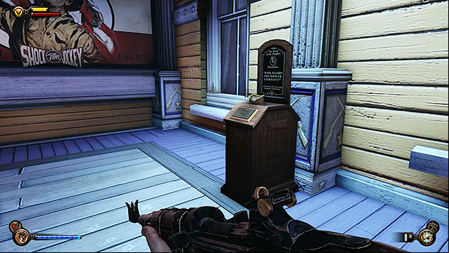 Once youve eliminated all enemy units start moving towards the main entrance to the Hall of Heroes - Find Shock Jockey at the Hall of Heroes | Chapter 8 - Soldiers Field - Chapter 8 - Soldiers Field - BioShock Infinite Guide
