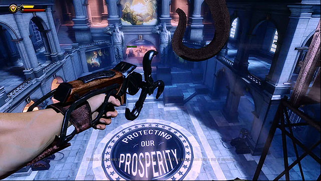 Once youve arrived at the courtyard youll find a locked gate and only Elizabeth will be able to squeeze through a small opening - Find Slate past the First Ladys memorial | Chapter 10 - Inside the Hall of Heroes - Chapter 10 - Inside the Hall of Heroes - BioShock Infinite Guide
