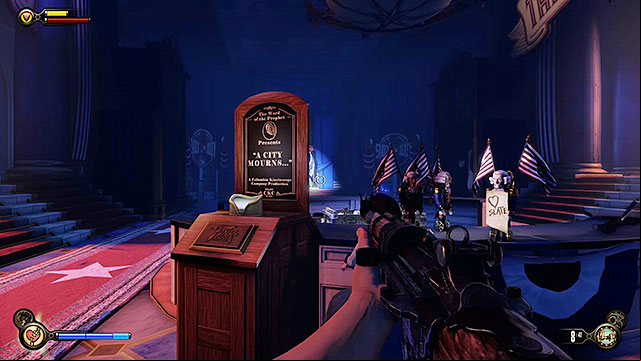 Theres a Vantage Point #21 in the middle of this room - Find Slate past the First Ladys memorial | Chapter 10 - Inside the Hall of Heroes - Chapter 10 - Inside the Hall of Heroes - BioShock Infinite Guide