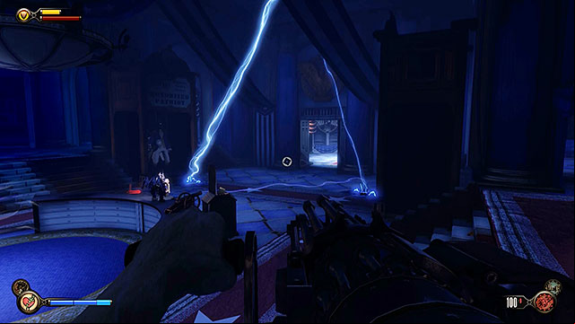 You must now start pursuing Slate who took the vigor youre looking for - Collect Shock Jockey from Slate | Chapter 11 - Hall of Heroes Gift Shop - Chapter 11 - Hall of Heroes Gift Shop - BioShock Infinite Guide