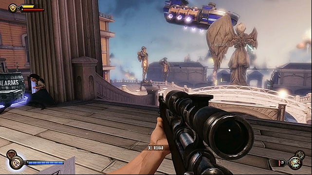 As soon as youve left the Hall of Heroes youre going to take part in a battle with a large group of policemen - Return to Soldiers Field and power up the gondola | Chapter 12 - Return to Hall of Heroes - Chapter 12 - Return to Hall of Heroes - BioShock Infinite Guide