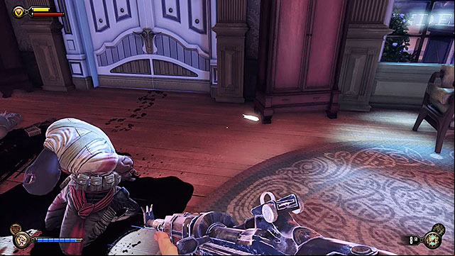 The second room is a murder scene - Return to Soldiers Field and power up the gondola | Chapter 12 - Return to Hall of Heroes - Chapter 12 - Return to Hall of Heroes - BioShock Infinite Guide