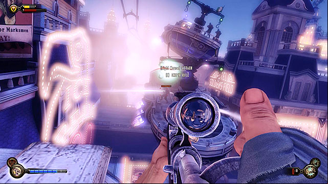 Get ready for a new battle, because while youre waiting for the gondola to show up police barges will start arriving at the promenade - Return to Soldiers Field and power up the gondola | Chapter 12 - Return to Hall of Heroes - Chapter 12 - Return to Hall of Heroes - BioShock Infinite Guide