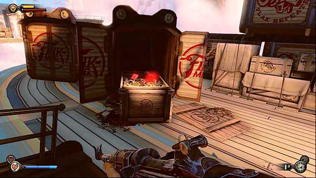 Once youre outside the building start off by exploring the nearest barge - Rescue Elizabeth | Chapter 15 - Fort Franklin Pier - Chapter 15 - Fort Franklin Pier - BioShock Infinite Guide