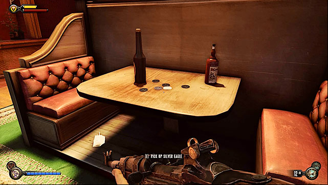 Proceed towards a small bar located to the right (theres a Dollar Bill vending machine near the door leading to it) - Go to The Good Time Club and rescue Chen Lin | Chapter 18 - The Good Time Club - Chapter 18 - The Good Time Club - BioShock Infinite Guide