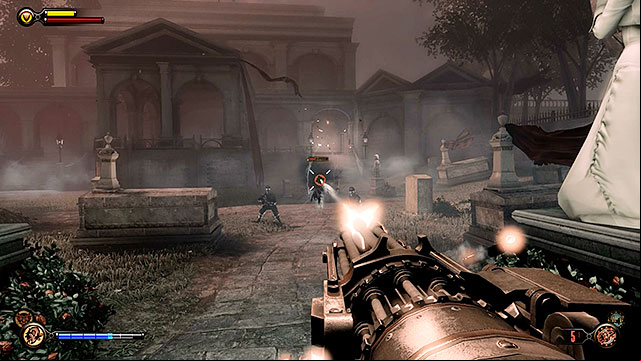 As soon as Lady Comstock has risen from the dead a new battle will commence - Defeat the ghost of Lady Comstock | Chapter 30 - Downtown Emporia - Chapter 30 - Downtown Emporia - BioShock Infinite Guide