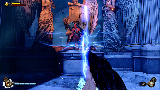 Approaching a tear located in the vault will result in a red Raven appearing behind it - Find the next tear | Chapter 31 - Memorial Gardens - Chapter 31 - Memorial Gardens - BioShock Infinite Guide